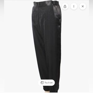 Topshop Black Jogger Pants with Satin Trim